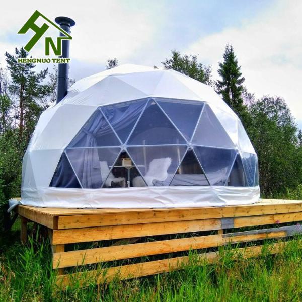 Quality Customized Glamping Hotel Geodesic Dome Tent Sun Shelter Fire Resistant wholesale