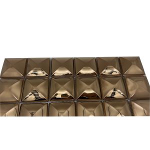 China High Quality 300*300 3D Bread Titanium Mirror 304 Stainless Steel Decorative Mosaic Tile on sale