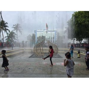 Interactive LED Lamp Marble Floor Water Dancing Fountain