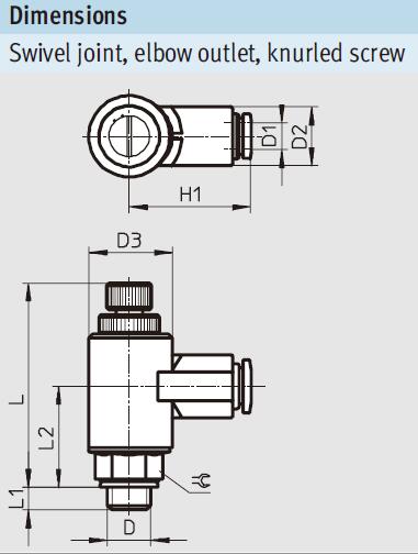 GRLA-M5-QS-6 162962 One Way Air Flow Valve , Throttle Valve Pneumatic Fittings