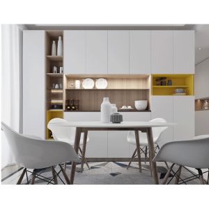 With LED Light Cabinet Pantry Unit Living Room Display Cabinet