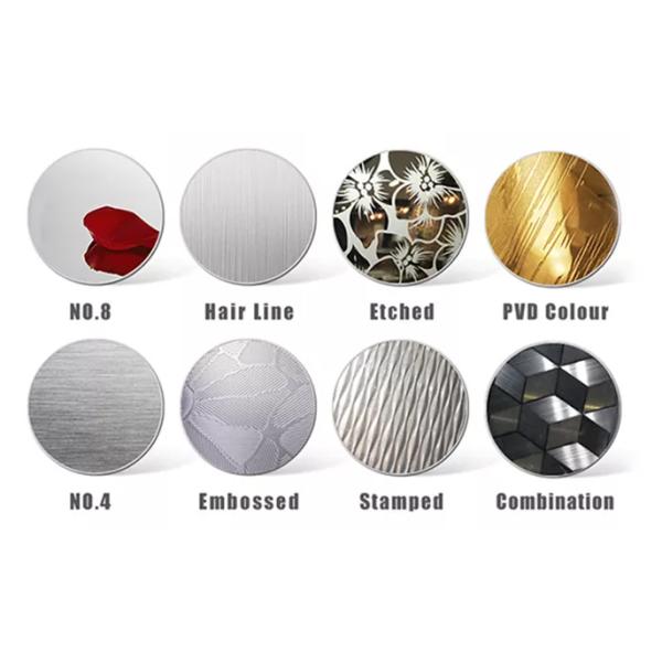 Decorative Gold Mirror Stainless Steel Sheet 304 316L Material OEM