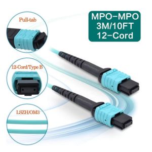 3M OM3 QSFP Optical Transceiver MPO MPO LSZH 12 Cores Shell Material