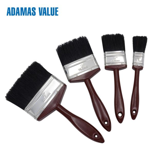 Solid Plastic Handle Paint Brushes Synthetic Tapered Filament Mixed Natural