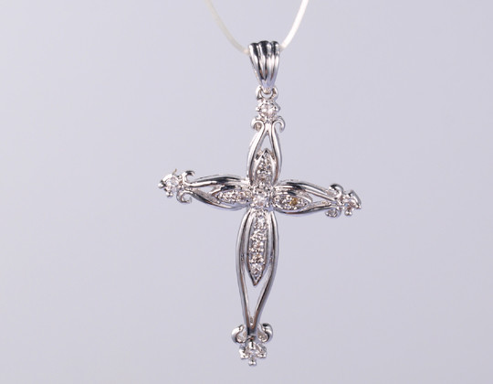 Sparkling Hollow Wrapping Cross Religious CZ Pendant for Daily Wear and Summer Holidays Overlap Cross Pendant