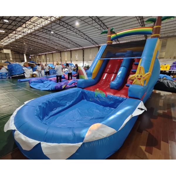 Commercial Grade PVC Inflatable Water Slide Combo With Pool