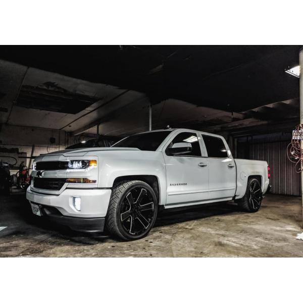 22" Silverado Rally CK162 5662 Wheels Rims Black Milled Sierra Yukon 6x5.5