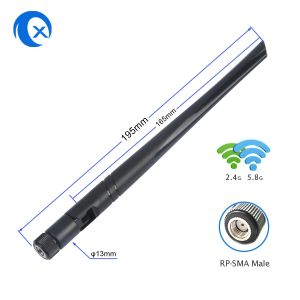 2.4G 5.8G Dual Band Omnidirectional WiFi Antenna With Swivel RP SMA Connector