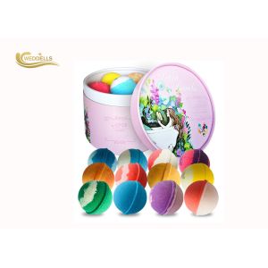 Multi Color Almond Oil Fizz And Bubble Bath Bombs With Beautiful Box Packaging