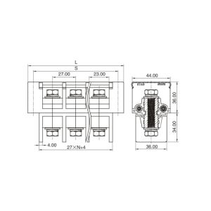 High Rated Current Terminal Block Connector M8 Steel PBT 1*03P 5G Tower Base
