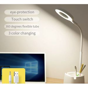 Small Table Desk Lamp Gooseneck Bendable Copper Tubing 6000K CCC