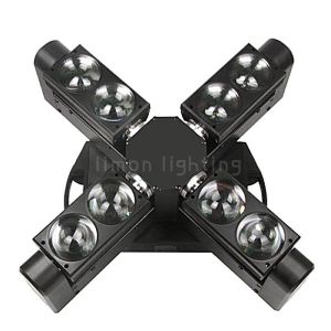 8 Eyes 10W RGBW Unlimited Rotating LED Spider Beam Moving Head Light