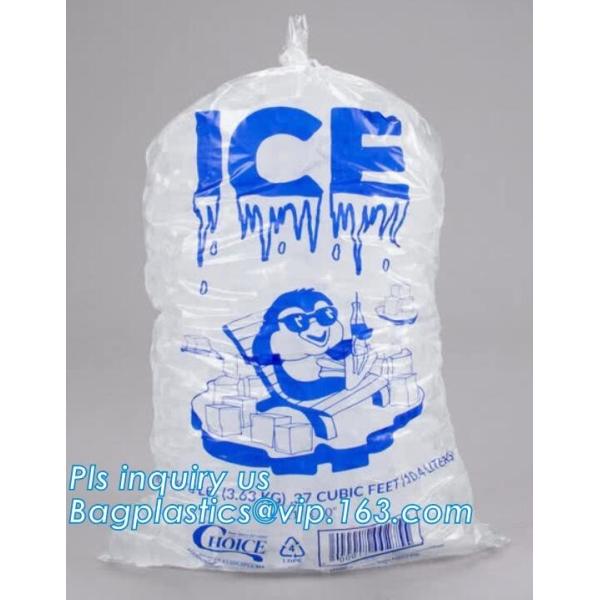 disposable ice bag, plastic ice cube bag, disposable ice cooler bag, wicket