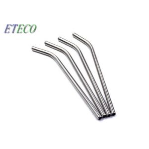 Bent Colorful Reusable Straws For Bubble Tea , Ice Tea Safe Metal Straws