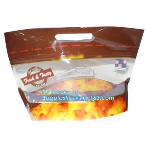 Hot Deli bag Chicken stand up pouch bag, matt transparent frozen chicken BOPP