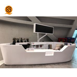 Solid Surface Airport Reception Desk Easy Repairable SGS Certification