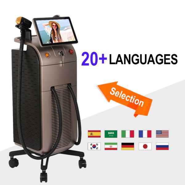 Permanent Alexandrite Laser Hair Removal Machine 1 - 10hz Diode Laser Hair Machine Dual Handle