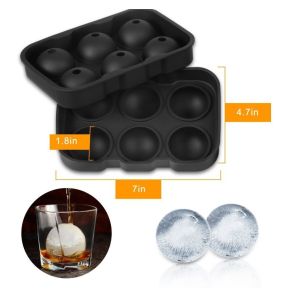Ice Cream Makers Stocked 6 Cavity Food Grade Silicone Ice Cube Ball Tray Mold