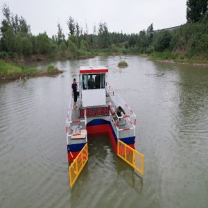 Aquatic Weed Harvester Boat 5 CBM Hopper 75kw Engine