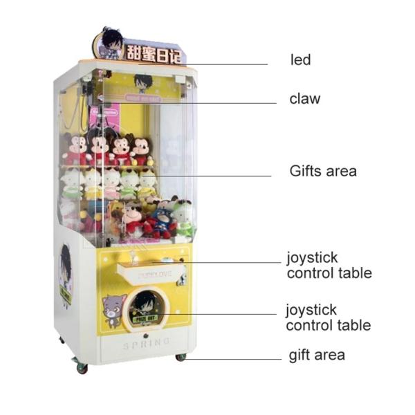 Commercial Indoor Coin Operated Sweet Diary Claw Doll Game Machine For Sale