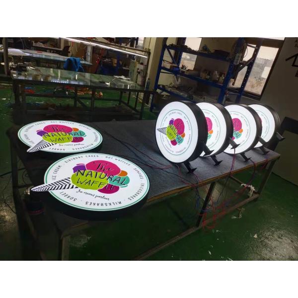 High quality outdoor Double sided round shape wall mount 3d led advertising acrylic light box sign