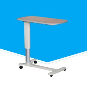 On Wheels Folding Over Bed Table , Height Adjustable Hospital Bed Table