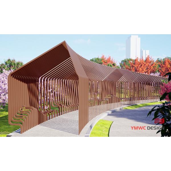 Die Casting Technique Stainless Steel Outdoor Sculpture Pavilion for Chinese Style Art