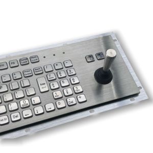 Cheap Ip65 /IK07 Waterproof dustproof Industrial Stainless Steel Keyboard With 8 Directions Operating Lever Stick Rear Panel Mounted -40℃ for sale