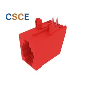 5721 Series PBT Black Single Port Right Angle 4 Pins 4 Contacts RJ11 Modular