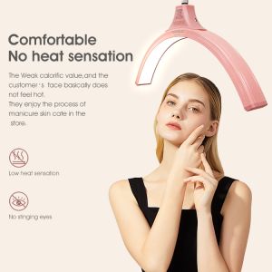 60 Watt Led Half Moon Light 6500k Lash Lights With Phone Holder Dimmable Fill