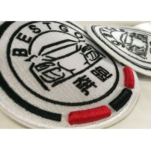 Heat Cut Twill Fabric Custom Clothing Patches Cloth Embroidered Badges