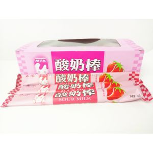 Strawberry Flavor Yogurt Sticks Candy / Fruit Chewy Candy Sweet And Sour