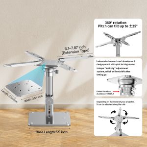 Aluminum Alloy Projector Mounting Brackets Touch Control Adjustable Height