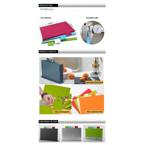 BPA Free 4-Piece Plastic Cheese Chopping Cutting Board with Antimicrobial Protection