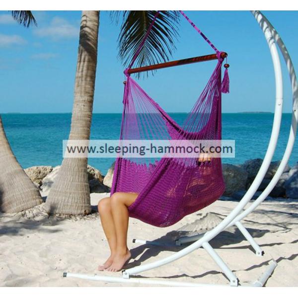 Kids / Adults Indoor Outdoor Two Person Caribbean Hammock Chair 275 Pounds Capacity Purple