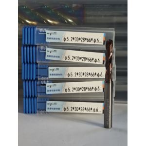 Solid Carbide 3D / 5D Drill Coated with G-External Coolant φ5.2 x 3D x 28 x 66 x