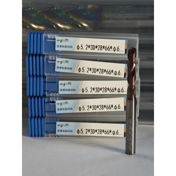 Solid Carbide 3D / 5D Drill Coated with G-External Coolant φ5.2 x 3D x 28 x 66 x
