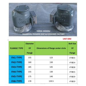 BILGE WATER TANK AIR VENTHEAD NO.533HFB-65A AIR PIPE HEAD WITH SUS 316L FLOATING