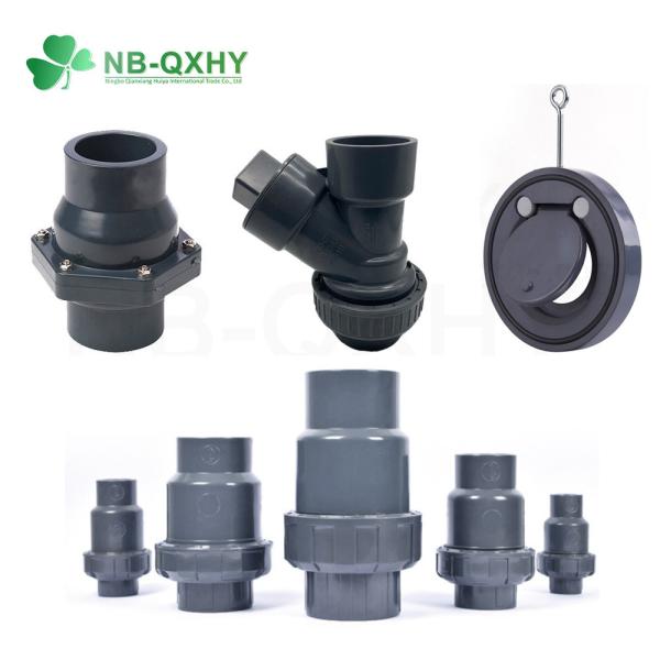 Quality Customized Tubular Structure PVC Single/Double Union UPVC One Way No Return Check Valve wholesale