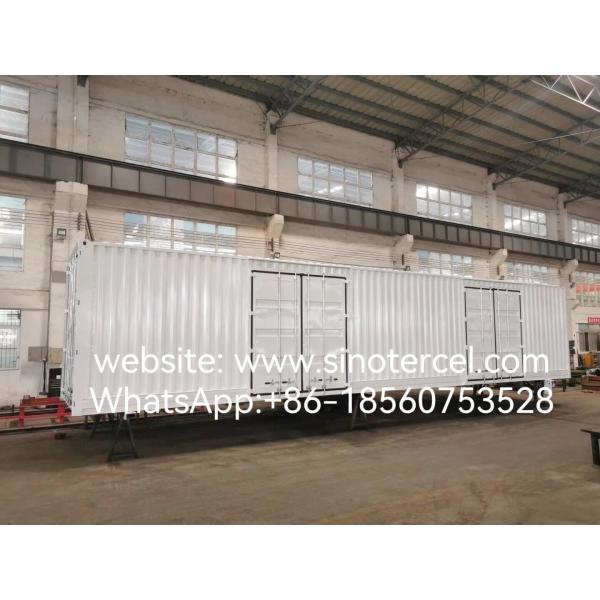 2 Axle White Enclosed Box Semi Trailer With Two Side Door Rear Double Door