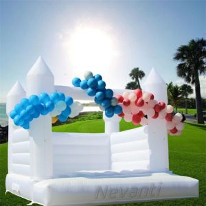 White Bouncy Castle Inflatable Moon Jumping Bounce House for Commercial Party
