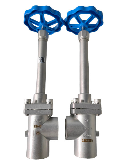 Stainless Steel DN40 PN25 Long Shaft Angle Cryogenic Globe Valve Manual