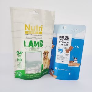Pet Food Stand Up Pouch Bags With Window Recyclable Ziplock Wholesale With BRC