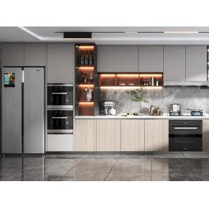 China Shaker Door Type Foshan Factory Kitchen Manufacturer Matt White Kitchen Cabinet on sale