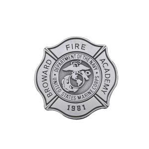 Antique Silver Florian Cross Custom Metal Pin 1.5 Inch With Butterfly Clutch