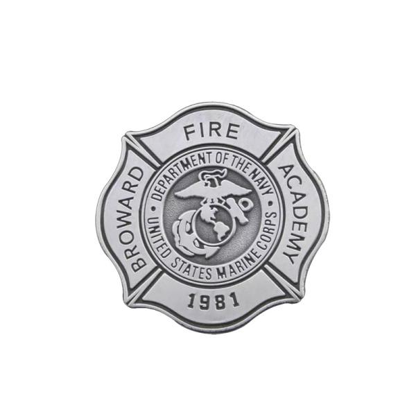 Quality Antique Silver Florian Cross Custom Metal Pin 1.5 Inch With Butterfly Clutch wholesale