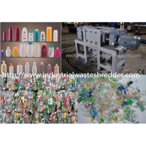 Plastic Shampoo Bottle Shredder Machine Space Saving With Durable Steel Blade
