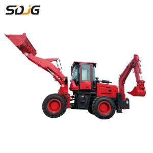 4 Wheel Articulated 2500kg Backhoe Loader Mini And Excavator