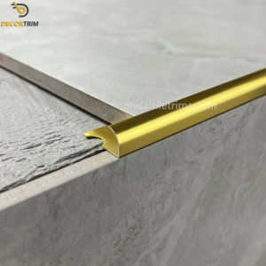 China 10x2500mm Aluminium Tile Trim High Gloss Gold Marble Bullnose External on sale