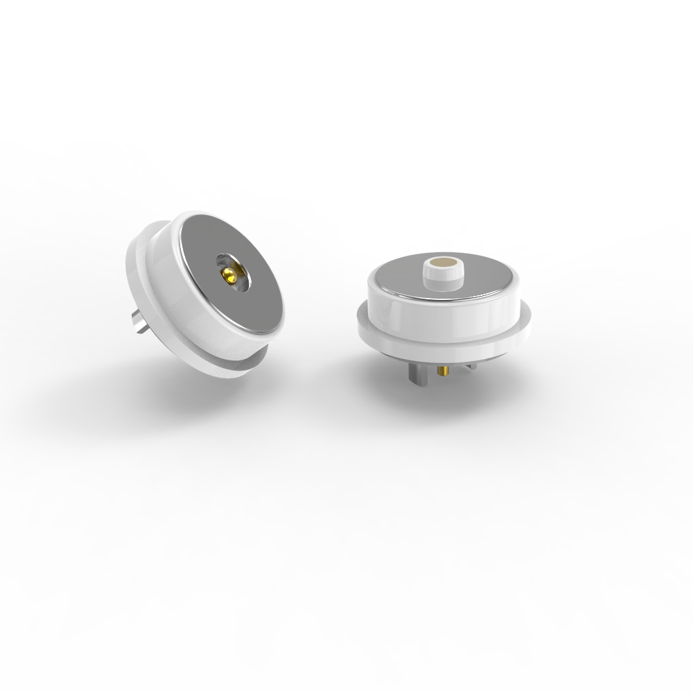 Diameter 10.0mm White Circular Male And Female Magnetic Connector With 3A